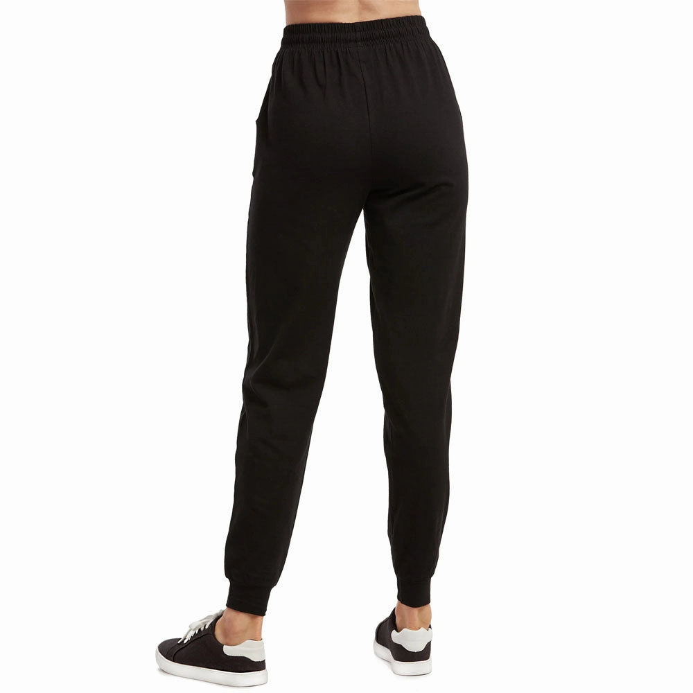 2 Pc Women's Joggers Athletic Sweat Pants Lounge Yoga Exercise Sport Gym Black L