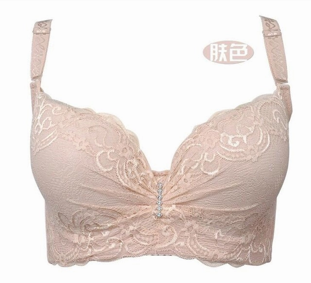 Hot 3/4 Large Cup Sizes Adjusted Deep V Lace Bras