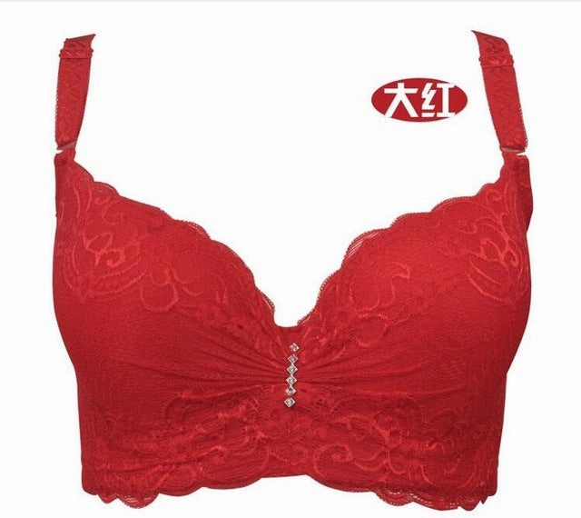 Hot 3/4 Large Cup Sizes Adjusted Deep V Lace Bras