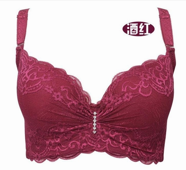 Hot 3/4 Large Cup Sizes Adjusted Deep V Lace Bras