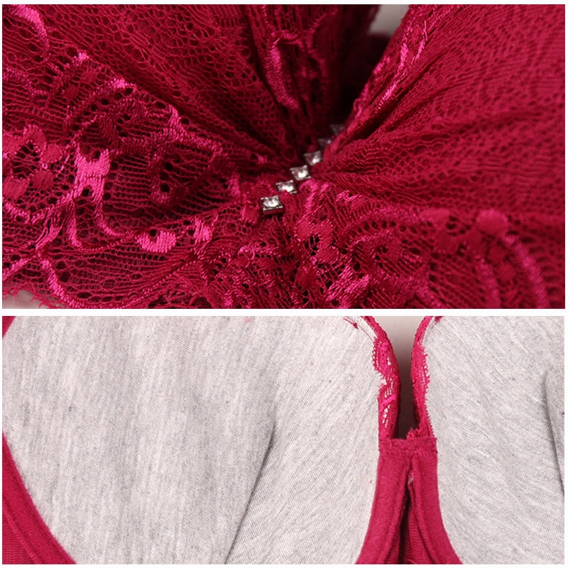 Hot 3/4 Large Cup Sizes Adjusted Deep V Lace Bras