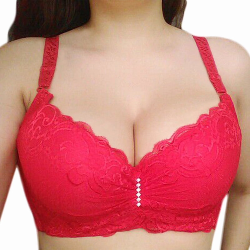 Hot 3/4 Large Cup Sizes Adjusted Deep V Lace Bras