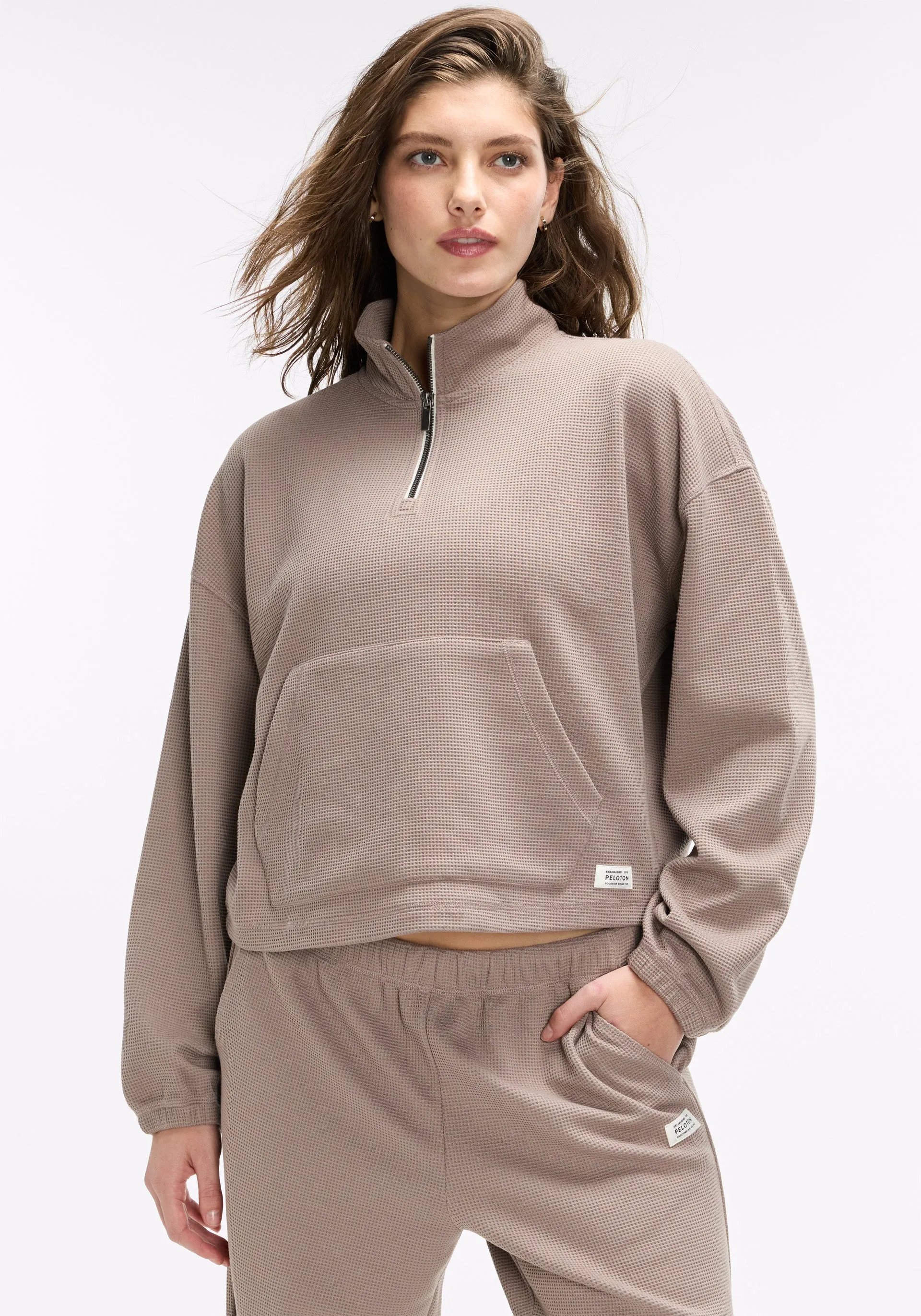 Waffle Mock Neck ? Zip