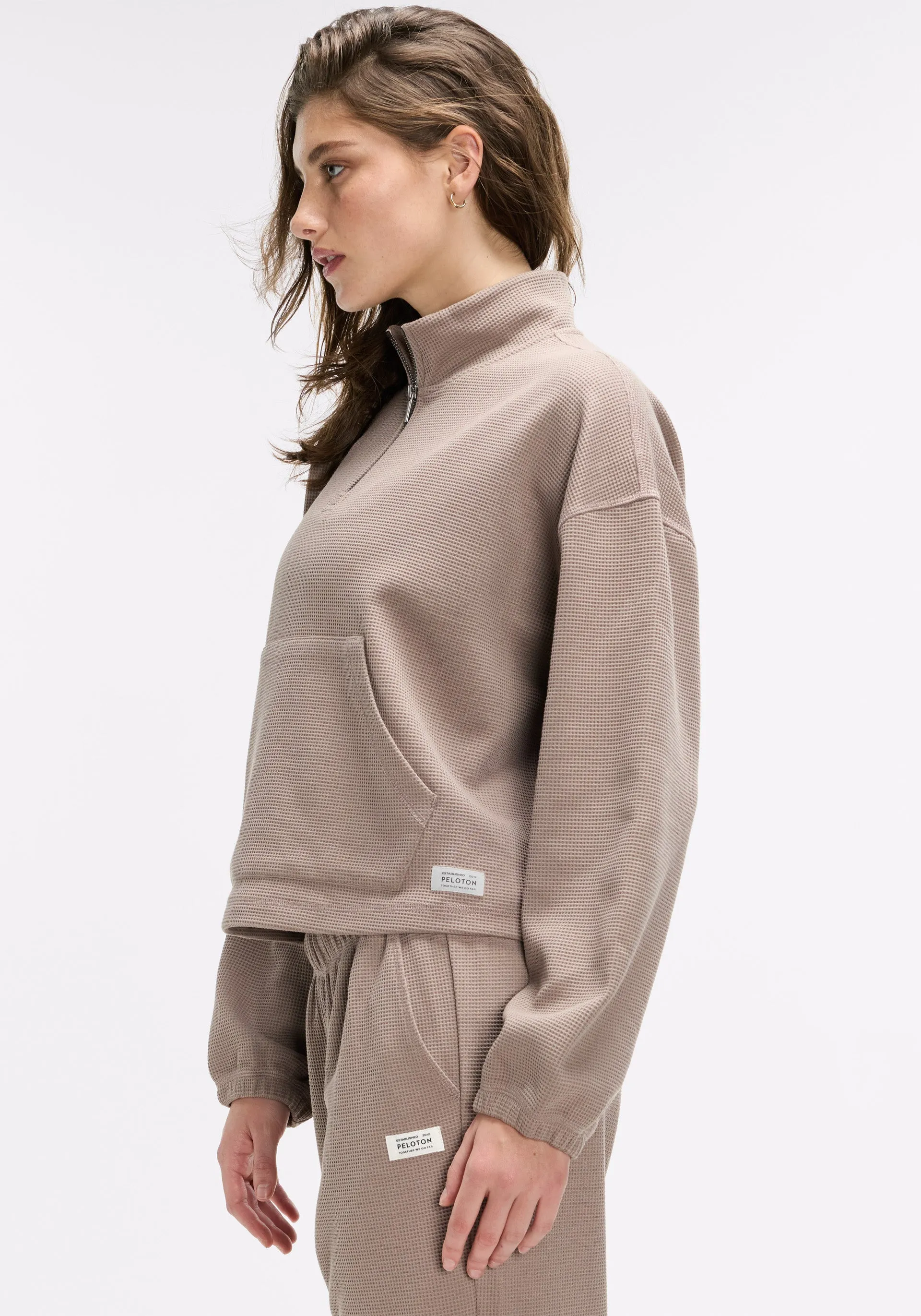 Waffle Mock Neck ? Zip