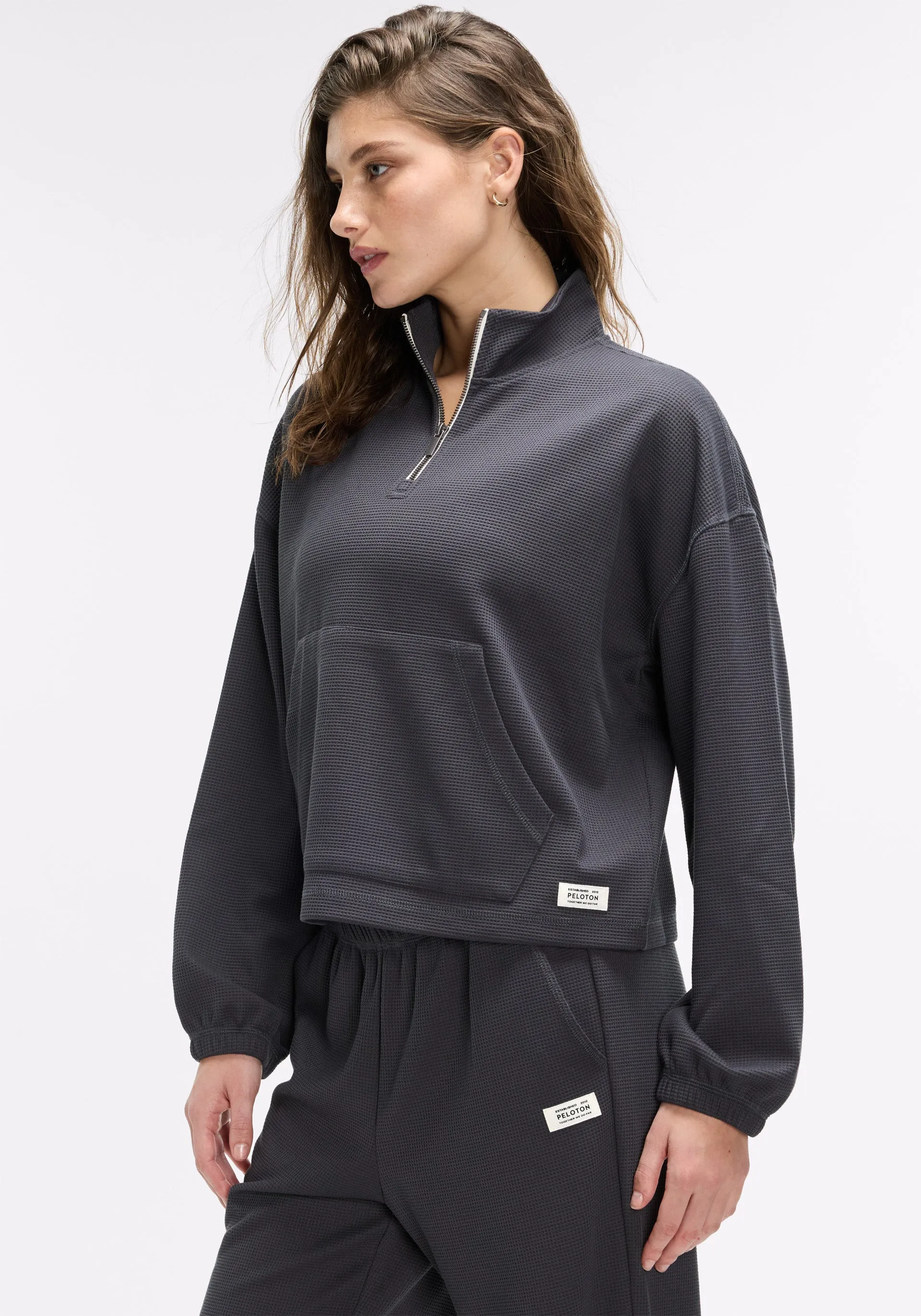 Waffle Mock Neck ? Zip